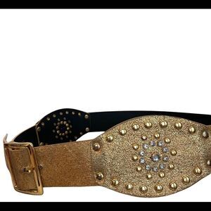 HYPE NWOT bronze metallic stud and rhinestone Embellished belt size medium